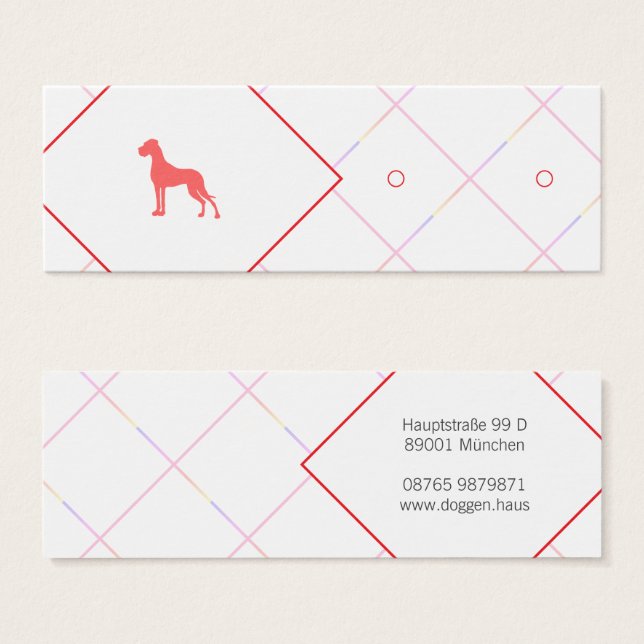 Great Dane Earring Jewelry Display Card (Vorne & Hinten)