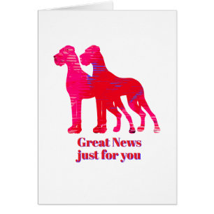 Great Dane Einladungen rosa gelb