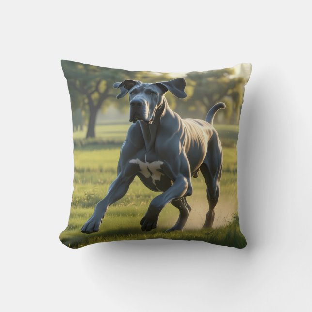 Great Dane Elegant Throw Kissen (Vorderseite)