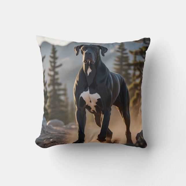 Great Dane Elegant Throw Kissen (Vorderseite)