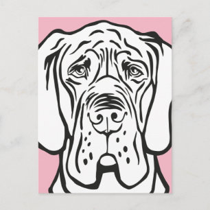 Great Dane Face Postkarte