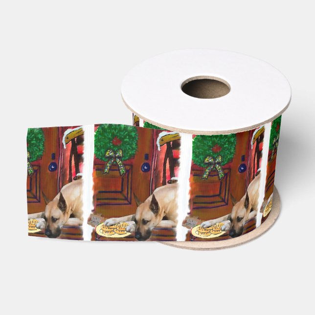 Great Dane (Fawn) Christmas Ripsband (Spule)
