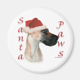 Great Dane (fawn) Santa Paws Magnet