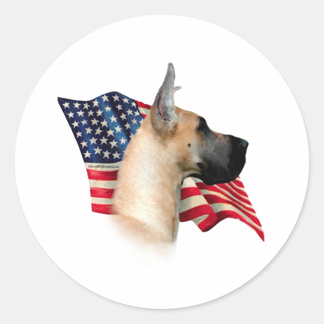 Great Dane Flag Runder Aufkleber (Vorderseite)