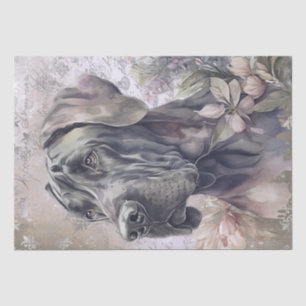Great Dane Floral Dog Seidenpapier