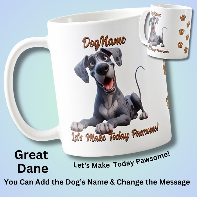 Great Dane - Fügen Sie den Namen des Hundes hinzu, Kaffeetasse (Von Creator hochgeladen)