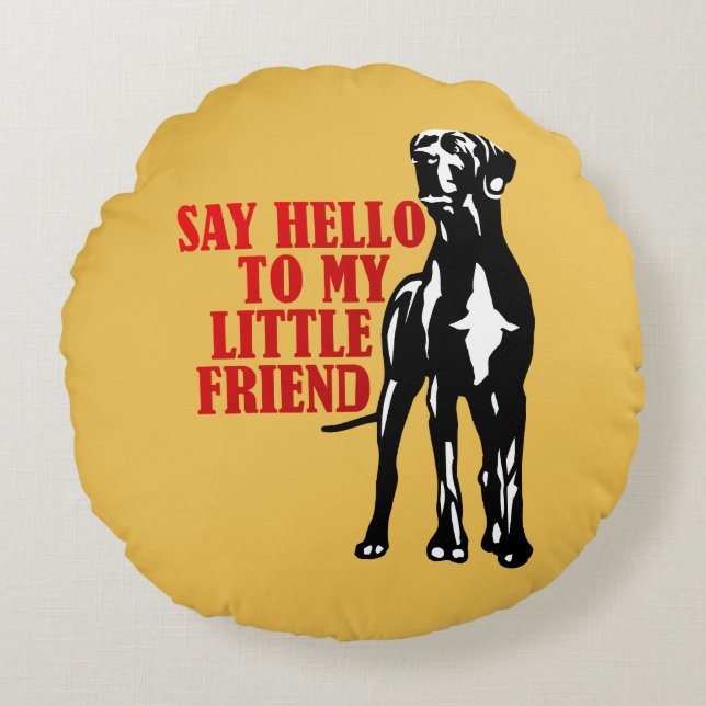 Great Dane Fun Geschenke Rundes Kissen (Vorderseite)