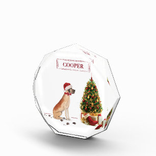 Great Dane Funny Christmas Dog mit Baum Fotoblock