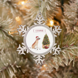 Great Dane Funny Christmas Dog mit Baum Schneeflocken Zinn-Ornament