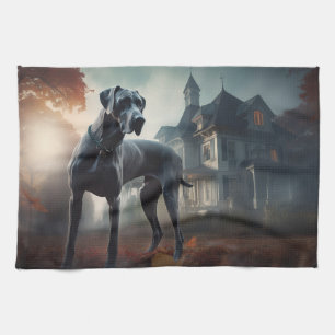 Great Dane Halloween Beängstigend Geschirrtuch