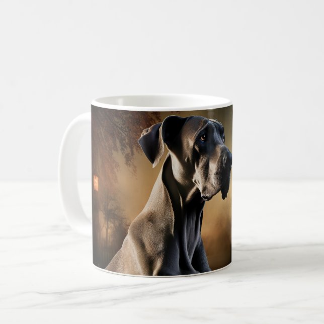 Great Dane Halloween Beängstigend Kaffeetasse (Vorderseite Links)