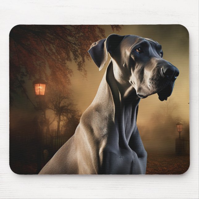 Great Dane Halloween Beängstigend Mousepad (Vorne)