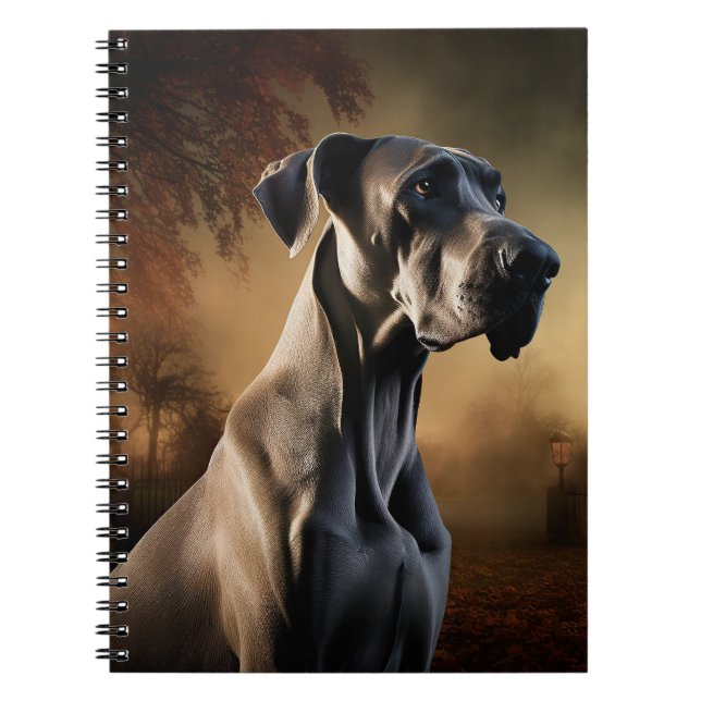 Great Dane Halloween Beängstigend Notizblock (Vorderseite)