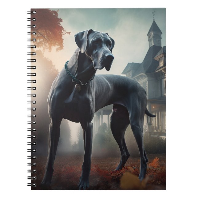 Great Dane Halloween Beängstigend Notizblock (Vorderseite)