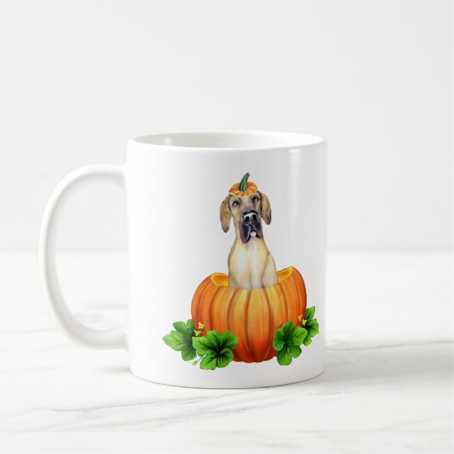 Great Dane Halloween Mantle/Fawn custom RRRB Kaffeetasse (Links)