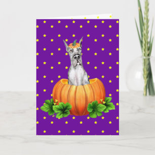 Great Dane Halloween Merle Dane-O-Lantern Karte