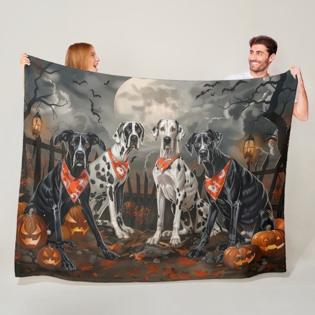 Great Dane Halloween Spooky Fleecedecke (Beispiel)