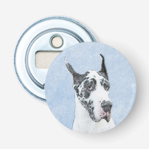 Great Dane (Harlequin) Malerei - Original Dog Art Flaschenöffner