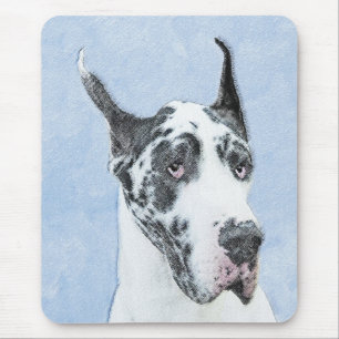 Great Dane (Harlequin) Malerei - Original Dog Art Mousepad