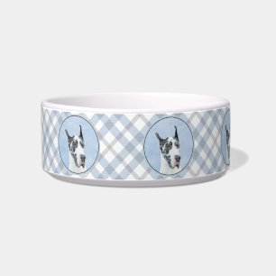 Great Dane (Harlequin) Malerei - Original Dog Art Napf