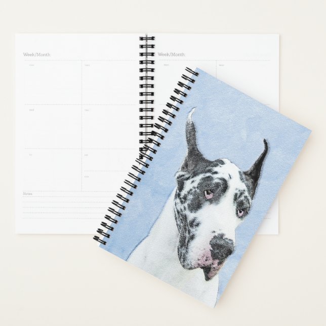Great Dane (Harlequin) Malerei - Original Dog Art Planer (Anzeige)