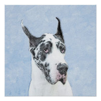 Great Dane (Harlequin) Malerei - Original Dog Art