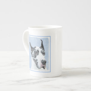 Great Dane (Harlequin) Malerei - Original Dog Art Prozellantasse