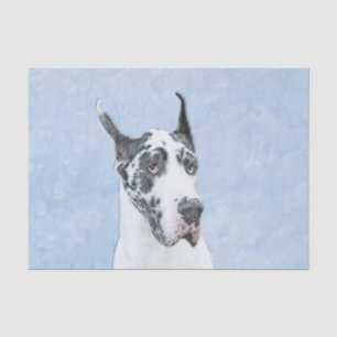Great Dane (Harlequin) Malerei - Original Dog Art Seidenpapier