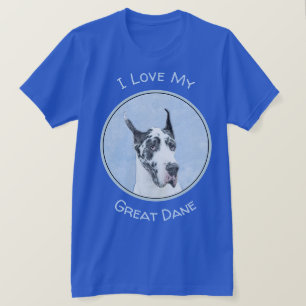 Great Dane (Harlequin) Malerei - Original Dog Art T-Shirt
