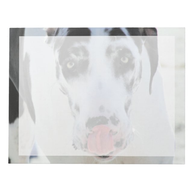 Great Dane - Harlequin - Meine Zunge Touchs Meine  Notizblock (Vorderseite)
