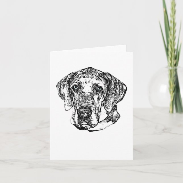 Great Dane Hero Sketch Grußkarte Karte (Vorderseite)