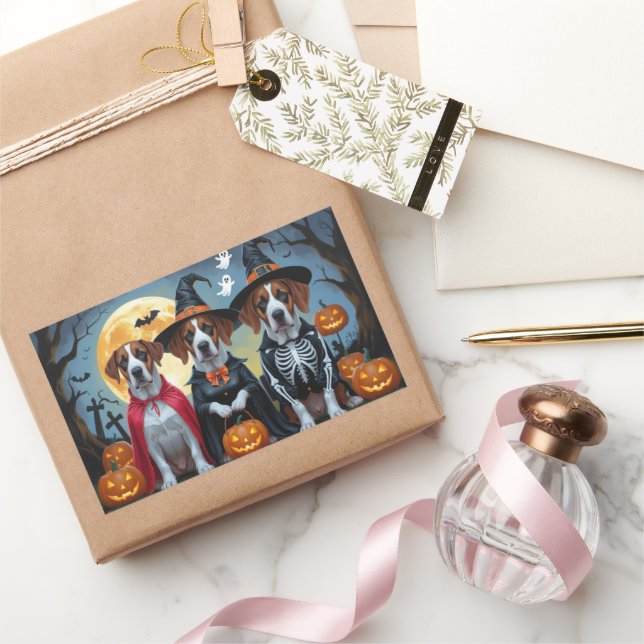 Great Dane Hogs Pumpkin Halloween Funny Rechteckiger Aufkleber (Schenken)
