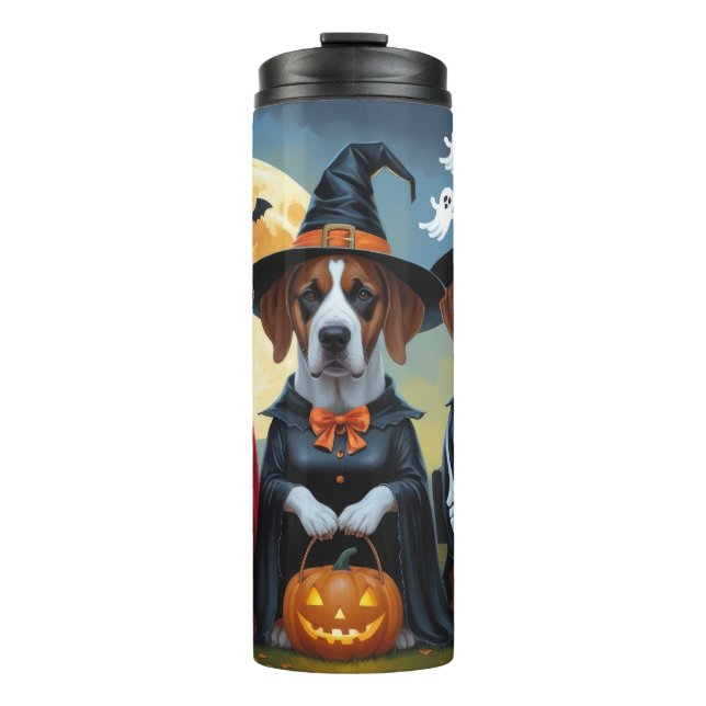 Great Dane Hogs Pumpkin Halloween Funny Thermosbecher (Vorderseite)