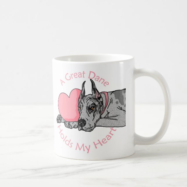 Great Dane Holds Heart Merle Kaffeetasse (Rechts)