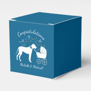Great Dane Hund Baby Dusche Puppy Pink Girl Geschenkschachtel
