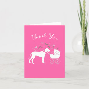 Great Dane Hund Baby Dusche Welpe Grau Dankeskarte