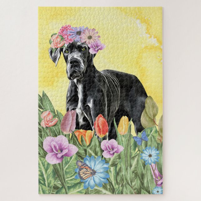 Great Dane Hund Blume (Vertikal)