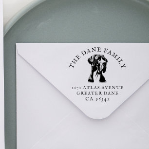 Great Dane Hund Familienname Rücksendeadresse Gummistempel