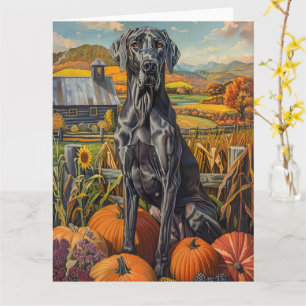 Great Dane Hund Herbst Ernte Erntedank Karte