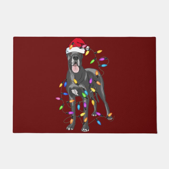 Great Dane Hund Light Decke Weihnachtslieder Liebh Fußmatte (Vorderseite)