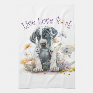 Great Dane Hund Mama Floral Geschirrtuch