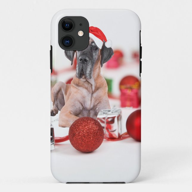Great Dane Hund mit Weihnachtsgeschenke Case-Mate iPhone Hülle (Rückseite)