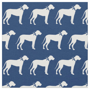Great Dane Hund Silhouette Pet Navy Blue Stoff