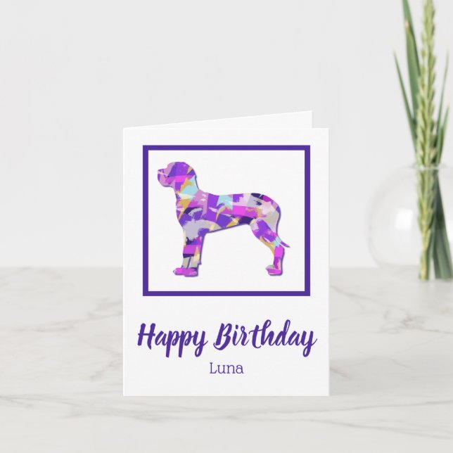 Great Dane Hund Silhouette PPY&B Geburtstag Karte (Vorderseite)