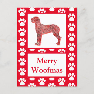 Great Dane Hund Silhouette Red Frohe Weihnachten Postkarte