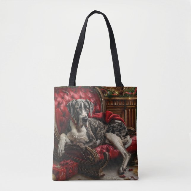 Great Dane Hund Weihnachten Tasche (Vorderseite)