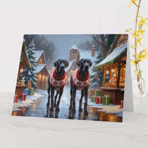 Great Dane Hunde Weihnachtsschneeurlaub Karte