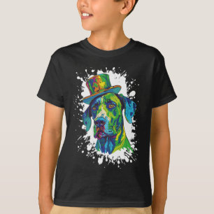 Great Dane Hundekopf Irischer Lustiger St. Patrick T-Shirt