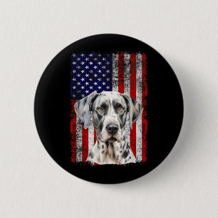 Great Dane Hundeliebhaber US-Flagge 4. Juli Patrio Button