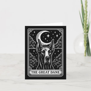 Great Dane Hundemutter Tarotkarte Vintage Halbmond Karte